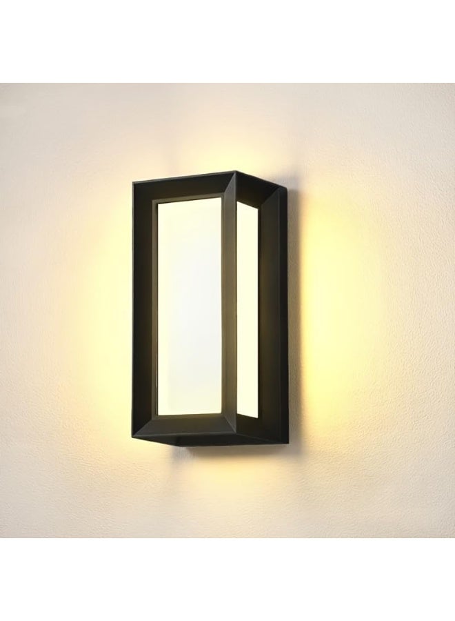 المفتاحة مصباح جداري خارجي عصري بتقنية LED - مقاوم للماء IP65، مناسب للحدائق والشرفات والممرات - مصباح أبيض دافئ موفر للطاقة بإطار أنيق من الألومنيوم، مناسب للاستخدام المنزلي والتجاري. - Image 1