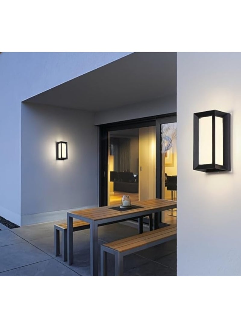 المفتاحة مصباح جداري خارجي عصري بتقنية LED - مقاوم للماء IP65، مناسب للحدائق والشرفات والممرات - مصباح أبيض دافئ موفر للطاقة بإطار أنيق من الألومنيوم، مناسب للاستخدام المنزلي والتجاري. - Image 2