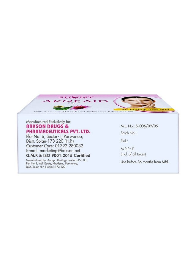 Sunny Akne Aid Soap(75gm*2) & Aloevera Calendula Bathing Bar (75gm*2) | Helps Reducing Infection of Skin | Witch Hazel Removes Excess oil | Antioxidant | For Scarring, Sunburn, Give Soft & Supple Skin - Image 3
