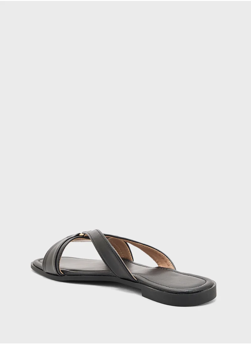 ايلا Womens Metallic Flat Sandal