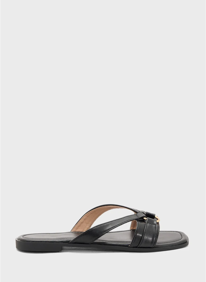 ايلا Womens Metallic Flat Sandal