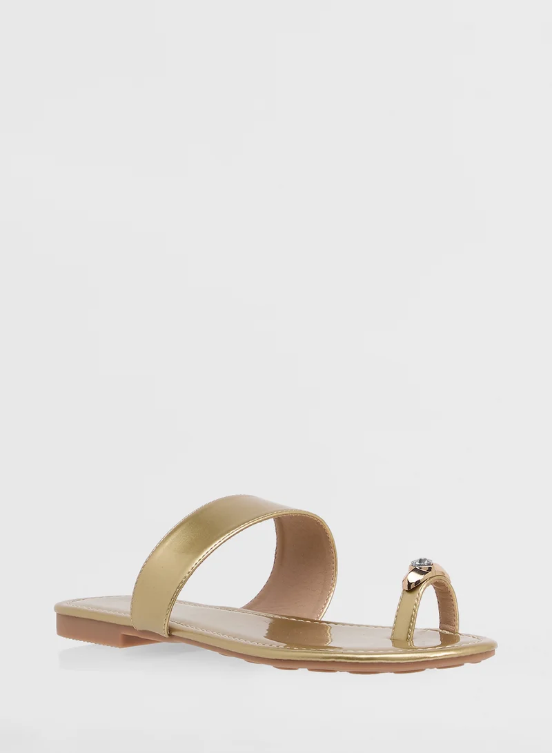 ايلا Womens Metallic Flat Sandal