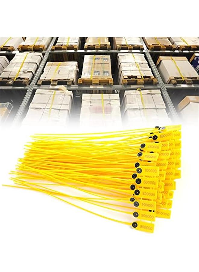 100pcs Cable Zip Ties Heavy Duty , Yellow Package Transportation Truck Plastic Security sealing 40cm Label Cable Ties with Number for Indoor and Outdoor , Premium Plastic Wire Ties  - Image 4