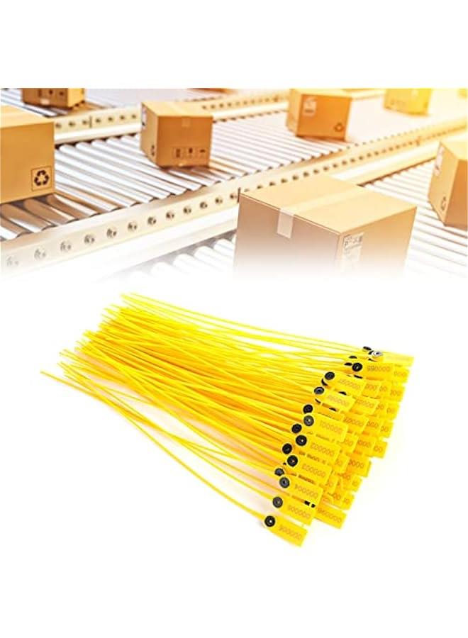 100pcs Cable Zip Ties Heavy Duty , Yellow Package Transportation Truck Plastic Security sealing 40cm Label Cable Ties with Number for Indoor and Outdoor , Premium Plastic Wire Ties  - Image 5