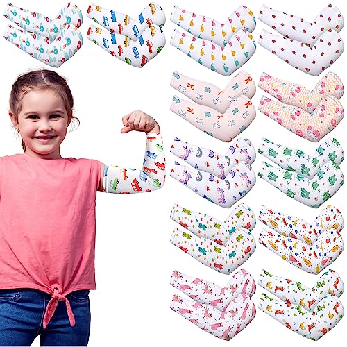 Bonuci 12 Pairs Elastic Eczema Sleeves for Kids Arm or Leg Toddler Scratch Arm Sleeves Eczema Wet Wraps UV Protection(Small) - Image 1
