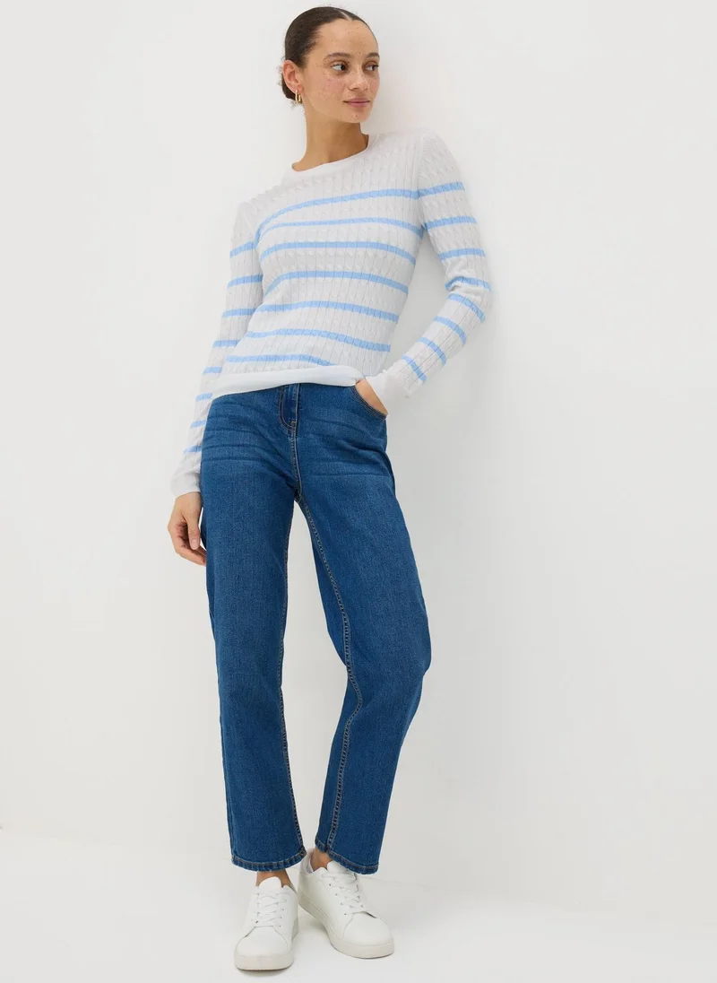 Matalan Blue Baby Cable Stripe Jumper