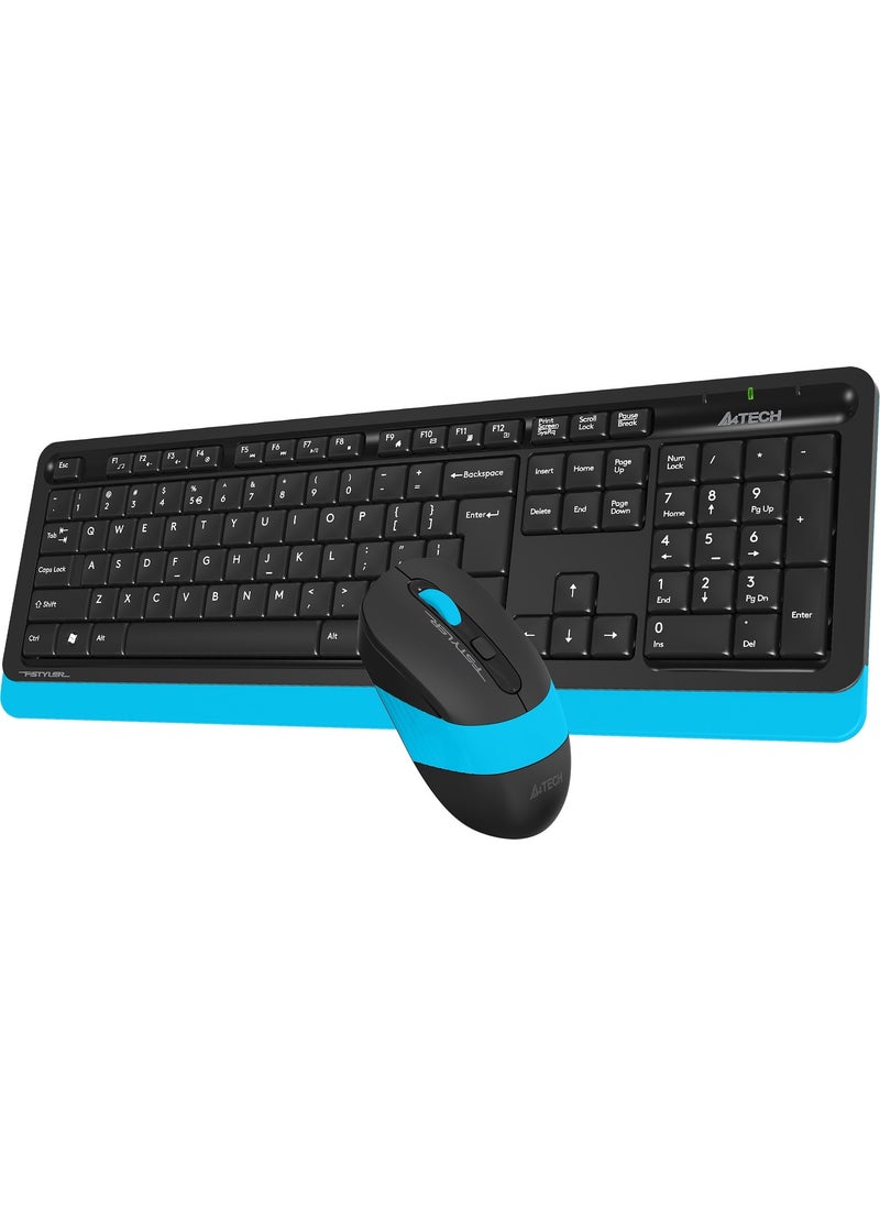 A4TECH FG1010 Wireless Q Trk Optic Mouse Black/Blue Multimedia Keyboard - Mouse Set  - Image 3