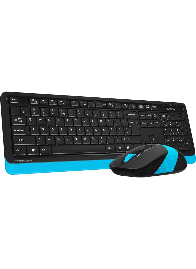 A4TECH FG1010 Wireless Q Trk Optic Mouse Black/Blue Multimedia Keyboard - Mouse Set  - Image 2