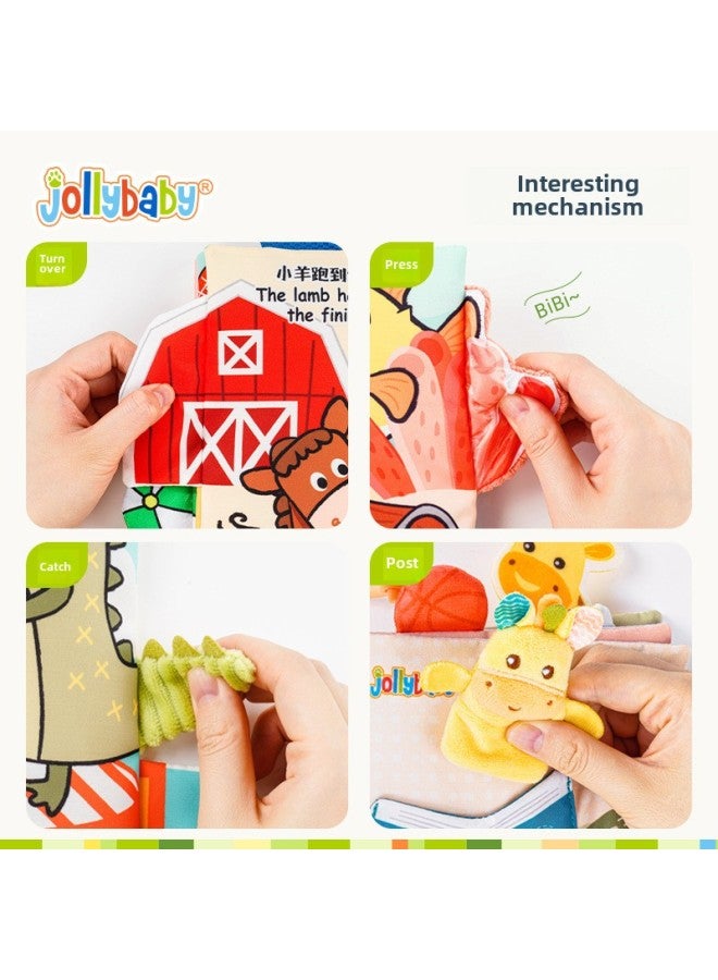 Jollybaby Animal Tail Series Early Education Cloth Book 0-6-12 Months Tear Not To Rot Educational Toys-color:Glacier World  - Image 3