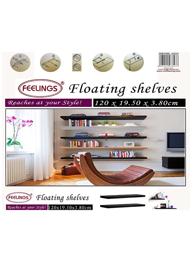 Feelings رفوف حائط عائمة 80 سم بيج الحجم: 80x19.5x3.8 سم  - Image 4