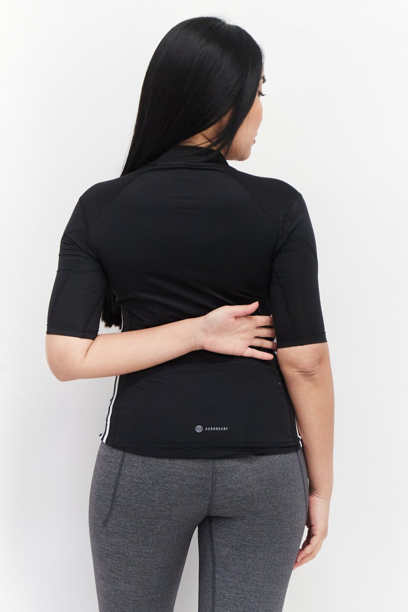 Adidas بلوزة رياضية نسائية للتمرين، باللون الأسود - Image 4