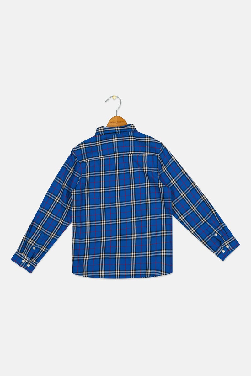 JACK & JONES Kids Boy Long Sleeve Checkered Casual Shirt, Multicolor - Image 3