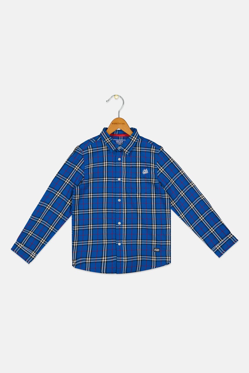JACK & JONES Kids Boy Long Sleeve Checkered Casual Shirt, Multicolor - Image 2