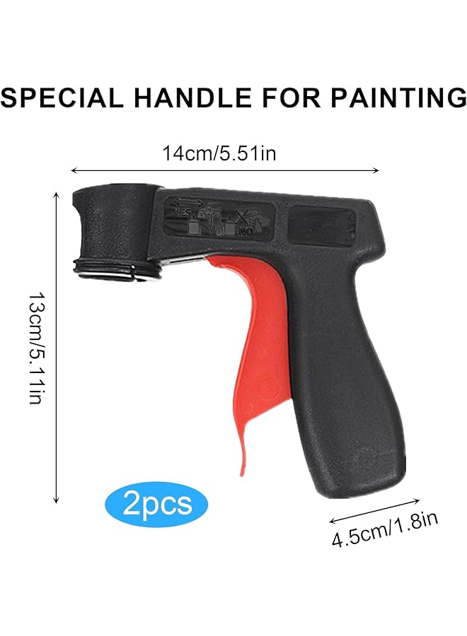 Excefore Spray Can Trigger Grip Handle, 2 Pcs Spray Can Aerosol Trigger Gun Grip, Instantly Converts Spray Cans Into Airbrush, Universal Spray Gun Tool Holder For Paint Sprays Adapter - Image 2