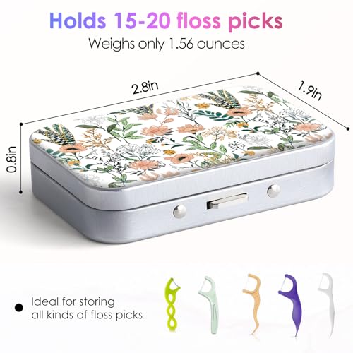 Gerkia Dental Floss Portable Case, Easy to Store Floss Picks of Various Sizes, Portable Dental Floss Dispenser is Perfect for Travelling, Hotels, Dinners, Appointments.White Flower - Image 2