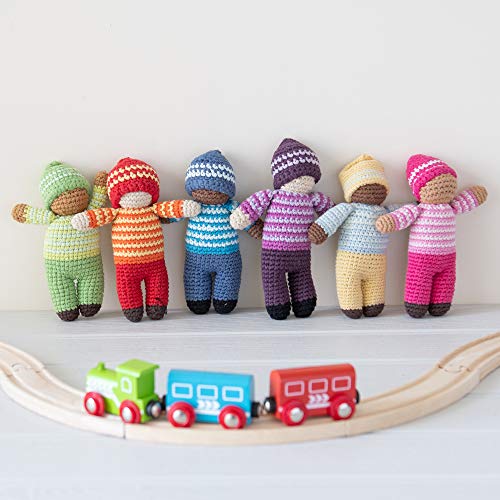 Pebble | Handmade Pixie Rattle - Daffodil - Yellow | Crochet | Fair Trade | Pretend | Imaginative Play | Montessori | Machine Washable - Image 2