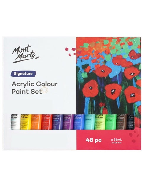 Mont Marte Acrylic Colour Paint Set 48pc x 36ml