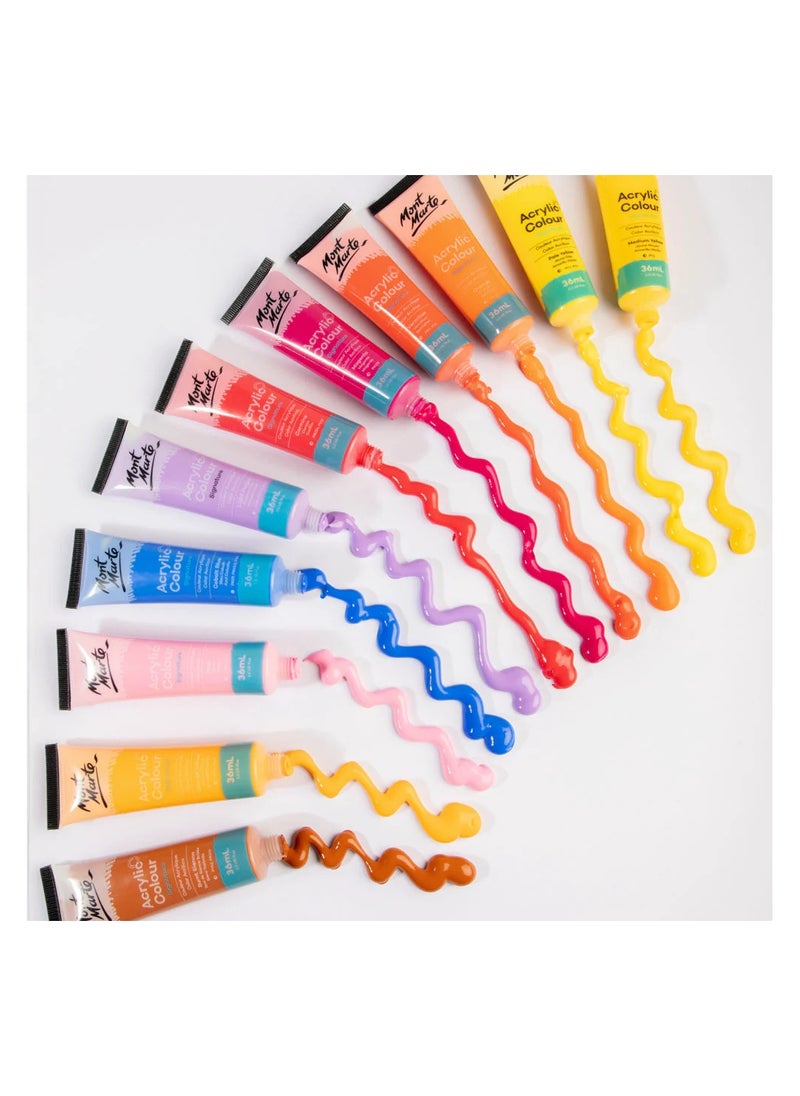 Mont Marte Acrylic Colour Paint Set 48pc x 36ml