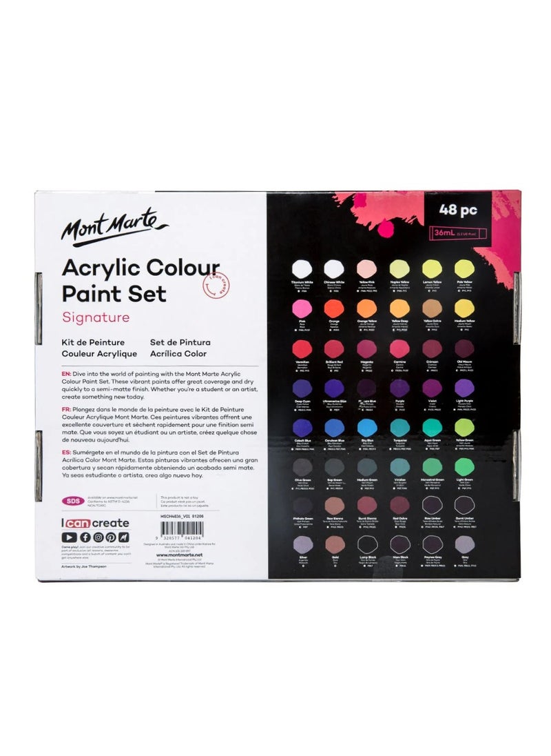 Mont Marte Acrylic Colour Paint Set 48pc x 36ml