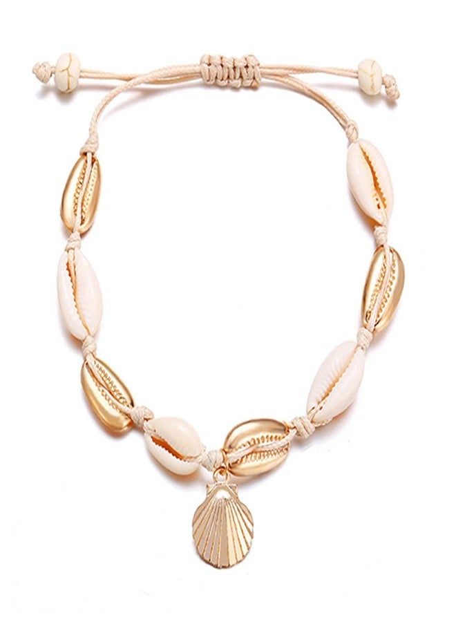 OOMPHelicious Jewellery Combo of 2 Sea Shell Charm Bohemian Fashion Anklet For Women & Girls - Image 3