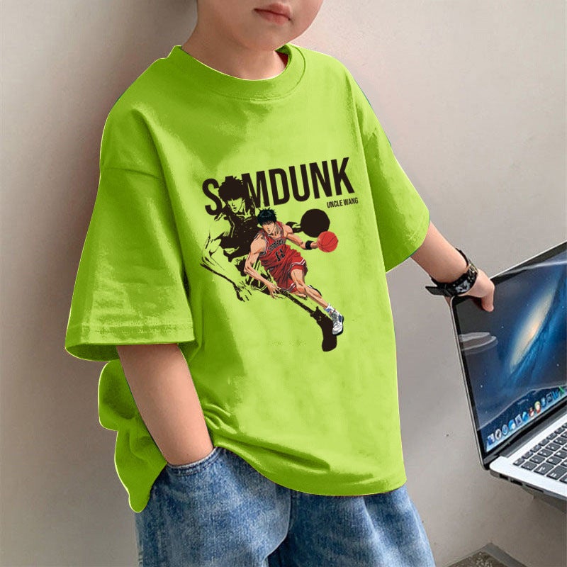 2381# Summer Boys Children'S Wear Short-Sleeved T-Shirt Cotton Medium And Large Children'S Breathable Round Neck Half-Sleeved Summer Top - Image 5