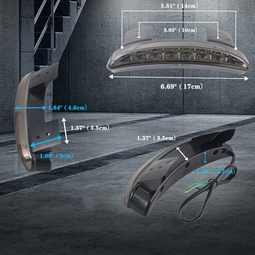 NATGIC 1PC Motorcycle Tail Light Chopped Rear Fender Edge LED Brake Light License Plate Light Stop Running Light for Har*ley Sport-ster XL 883N 1200N XL1200V XL1200X (Smoke Shell) - Image 4