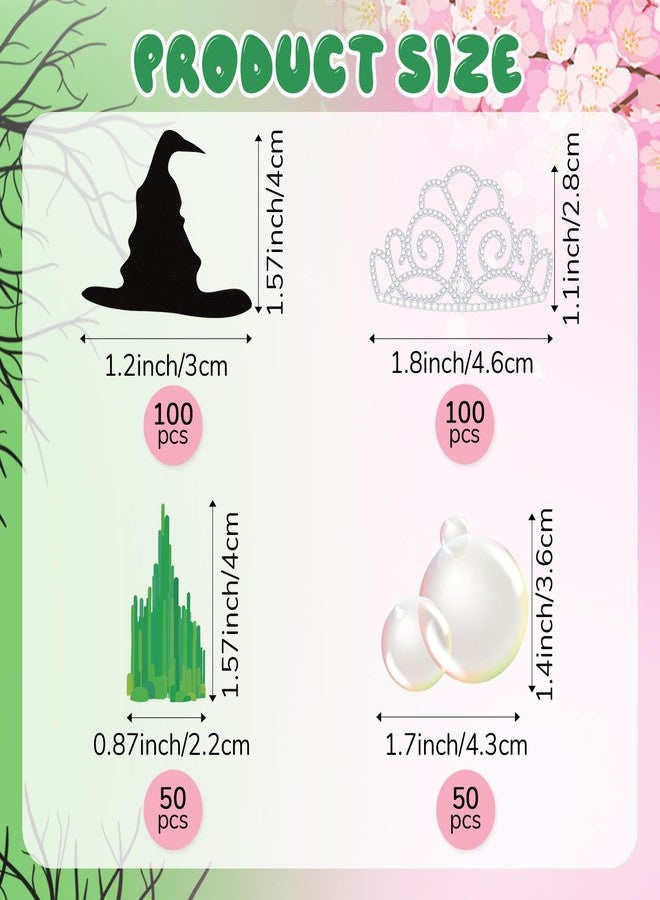 Arrowbash 300 Pcs Witch Theme Party Confetti Green and Pink Party Table Decorations Crown Hat Castle Bubble Confetti for Movie Birthday Baby Shower Bachelorette Witch Princess Gathering Supplies - Image 2