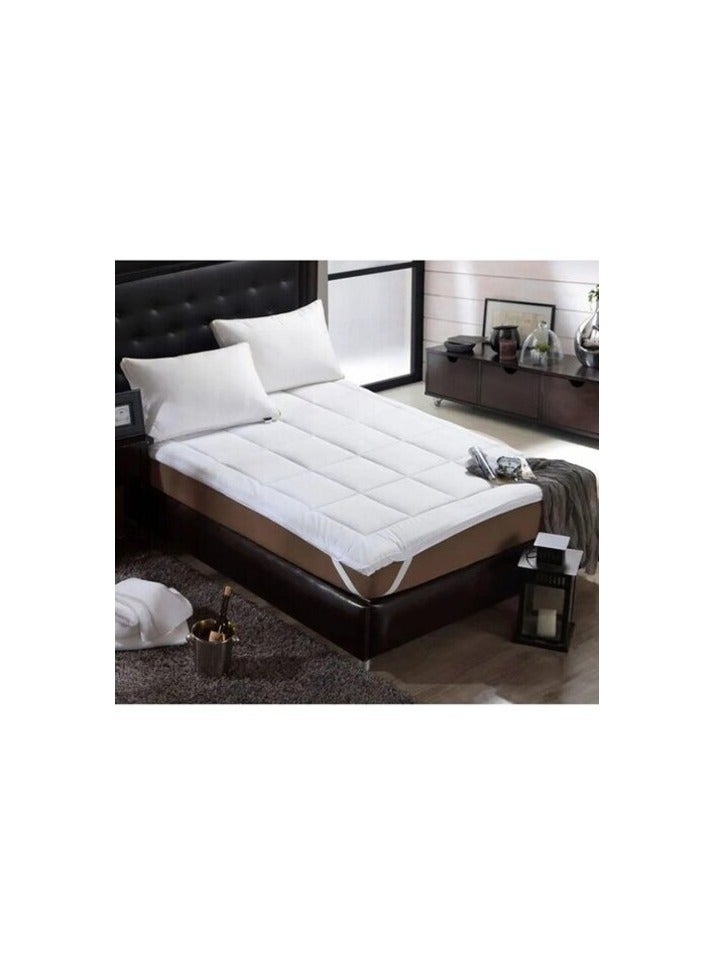 بروماس لباد مرتبة مقاس مفرد ميكروفايبر أبيض ناعم 100x200x5 سم - Image 1