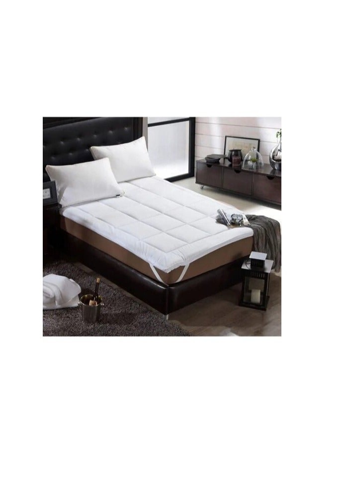 بروماس لباد مرتبة مقاس مفرد ميكروفايبر أبيض ناعم 100x200x5 سم - Image 2