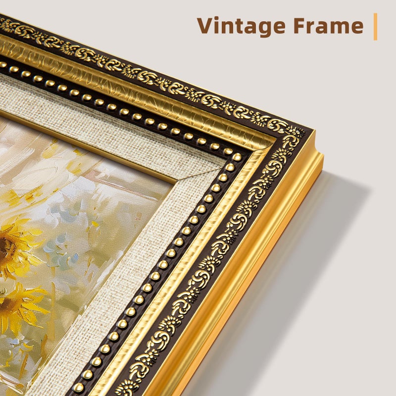 HappyHapi 4x6 Picture Frame Gold, 1 Pack Vintage Picture Frames for Wall or Tabletop Display, Gold 4 x 6 Photo Frame for Wall Decor Retro Home Decor - Image 4