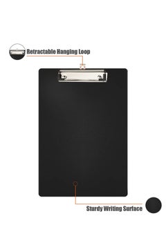 KASTWAVE Writing Pad Clipboard, A4 Plastic File Data Clip Ticket Multifunction Clipboard Thin Clip Black Stationery Clipboard for Office School Restaurant Menu, Etc. (6 Pieces)  - Image 2