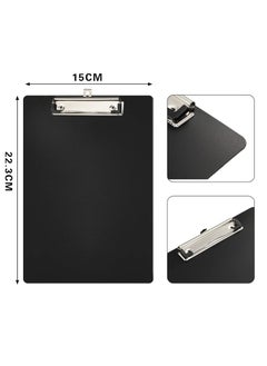 KASTWAVE Writing Pad Clipboard, A4 Plastic File Data Clip Ticket Multifunction Clipboard Thin Clip Black Stationery Clipboard for Office School Restaurant Menu, Etc. (6 Pieces)  - Image 4
