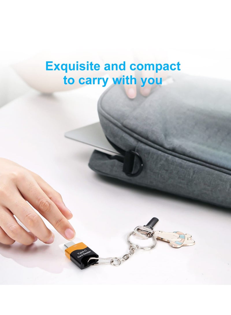 TF Card Reader, 2PC Micro SD Card Reader, High-Speed External Memory，Type C TF Memory Card Reader Adapter Compatible with Laptops, MacBook, Galaxy