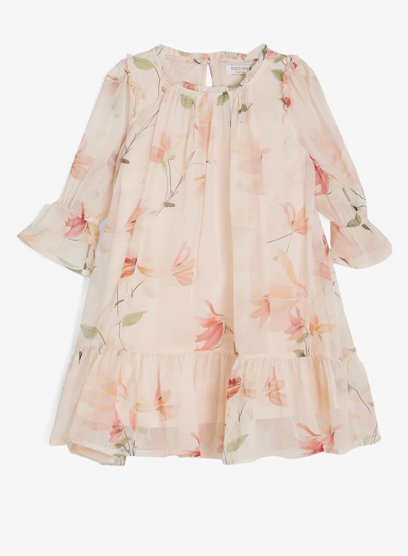 ريبلز مع نمشي Girls Pastel Bloom Floral Party Dress