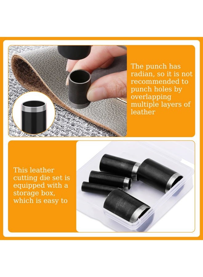 Veroave 5 Sizes Round Hole Punch, Hollow Punch Cutter Tool Set with Storage Case, Leather Craft Tools Kit for Handmade DIY Craft Hole Punch - Image 4