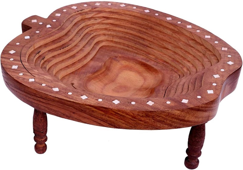 GURU JEE Foldable Handicraft Fruit Bowl Multi Purpose Apple Shape Basket Tray Showpiece Gifts Apple - Image 1