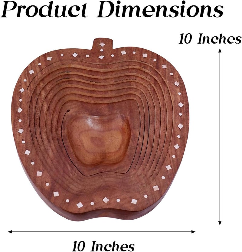 GURU JEE Foldable Handicraft Fruit Bowl Multi Purpose Apple Shape Basket Tray Showpiece Gifts Apple - Image 4