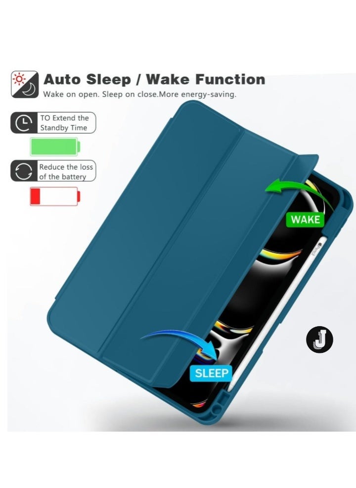 JAJEEK "2024 iPad Pro 11" Case (M4, 6th Gen) – Smart Case with Pencil Holder, Touch ID Support & Auto Wake/Sleep Function (Teal)" - Image 5
