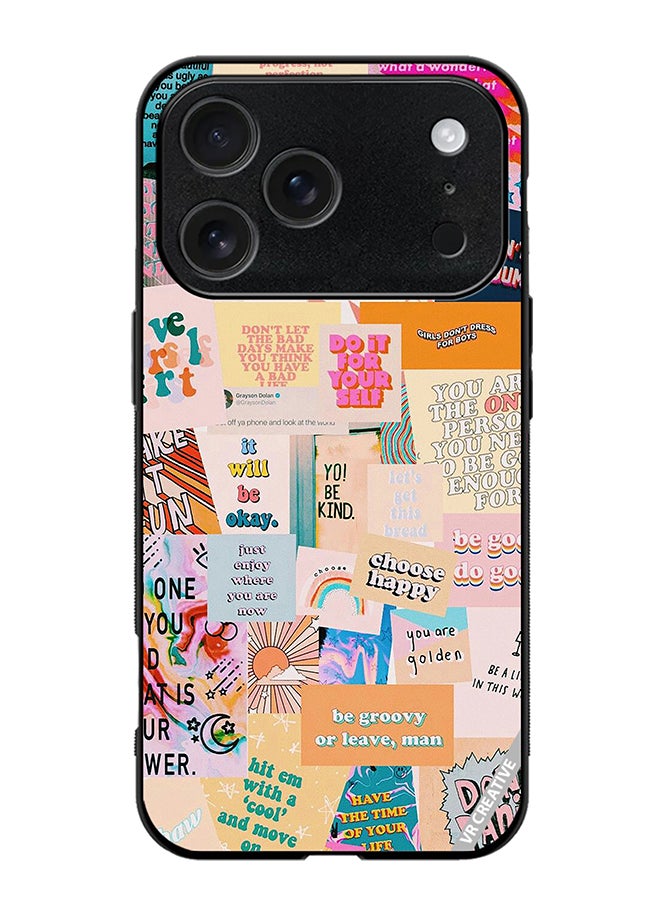Protective Case Cover For Apple iPhone 17 Pro Max Multiple Quotes Design Multicolour