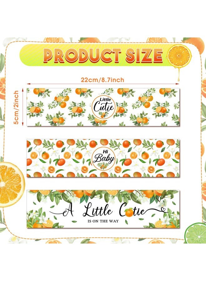 Marspark 48 Pieces Little Cutie Baby Shower Water Bottle Labels Orange Water Bottle Wrapper Stickers Party Favors Decorations for Boy Girl Baby Shower, 3 Styles - Image 2