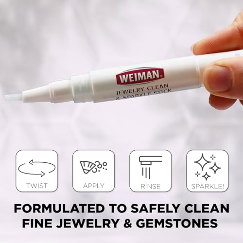 Weiman Jewelry Cleaner & Sparkle Stick - Portable, On-The-Go Cleaning for Diamond Engagement Rings, Wedding Rings, Gemstones, Necklaces, Earrings, Bracelets - Image 2