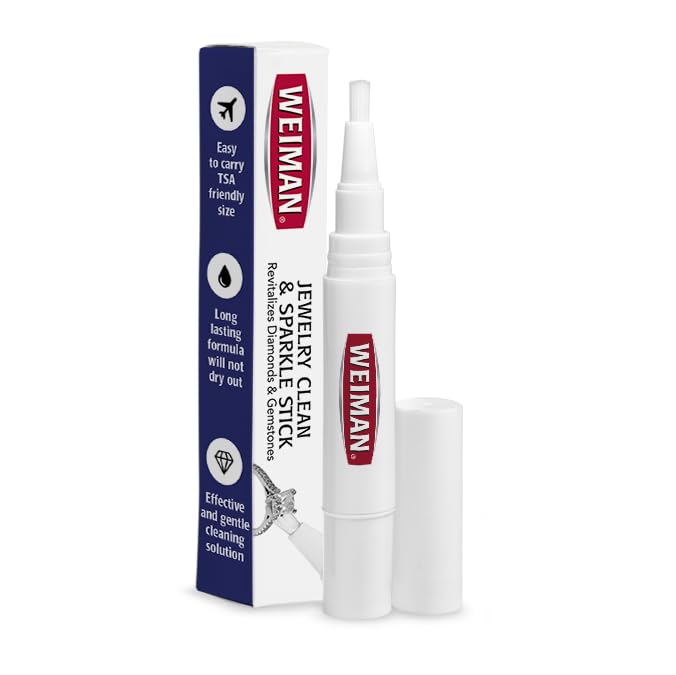 Weiman Jewelry Cleaner & Sparkle Stick - Portable, On-The-Go Cleaning for Diamond Engagement Rings, Wedding Rings, Gemstones, Necklaces, Earrings, Bracelets - Image 1