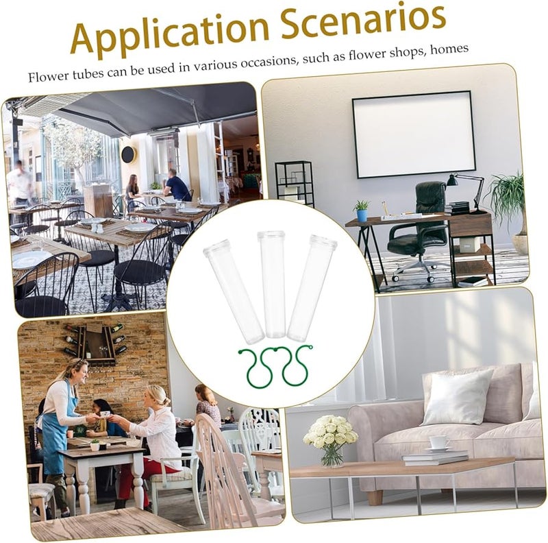 أنابيب زهرية لحفظ الزهور ترتيبات قوارير مياه مجموعة أنابيب تغذية مدمجة خفيفة الوزن - Image 4