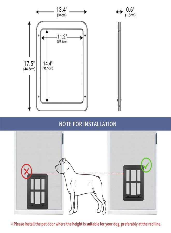NAMSAN Dog Screen Door, Flap Opening 11.2 x 14.4 inches, Dog Door for Screen Door, Large Pet Door for Sliding Door Magnetic Self-Closing, Screen Door with Doggie Door Built in, Lockable, Black - Image 3