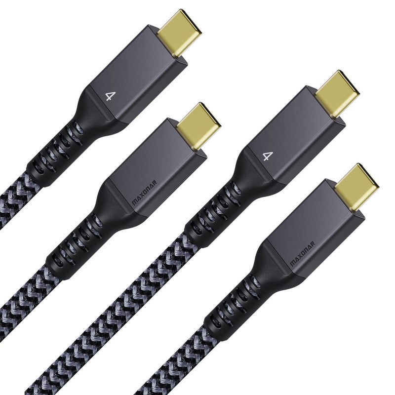 Maxonar [2 Pack 3.3FT] Thunderbolt 4 Cable, 40Gbps Sync, 240W Charging, 8K/5K Display, All-in-One Cable Replaces Multiple Cables for 2026 Studio Display, MacBook, SSD, Docking - Image 1