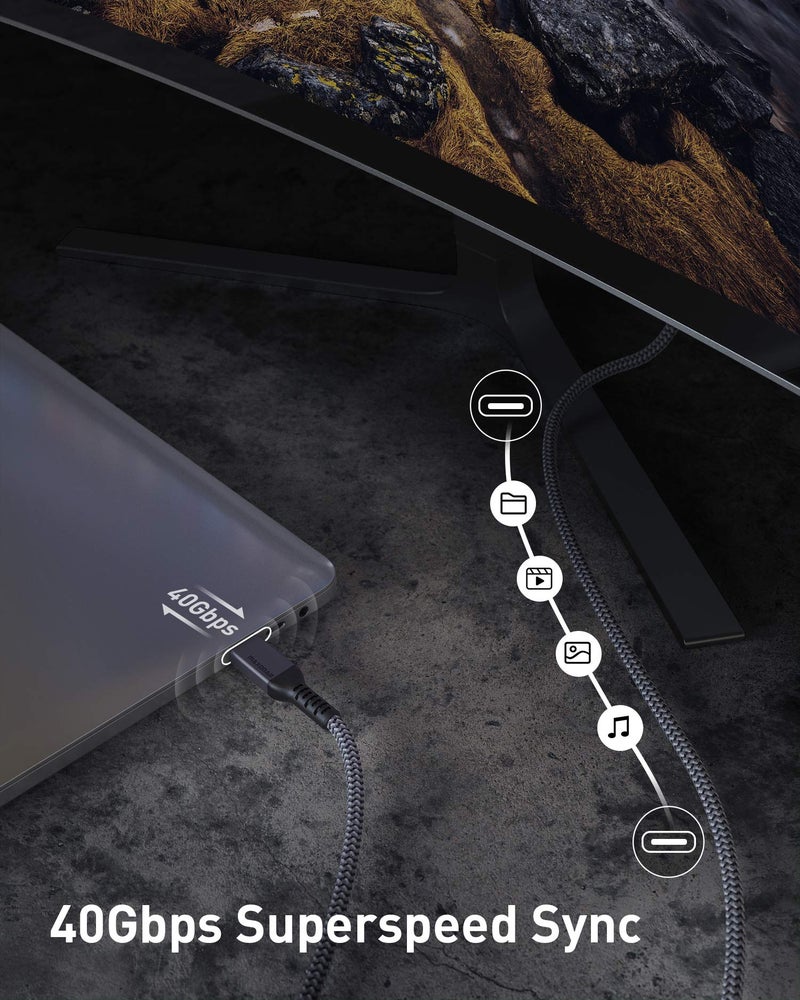 Maxonar [2 Pack 3.3FT] Thunderbolt 4 Cable, 40Gbps Sync, 240W Charging, 8K/5K Display, All-in-One Cable Replaces Multiple Cables for 2026 Studio Display, MacBook, SSD, Docking - Image 3