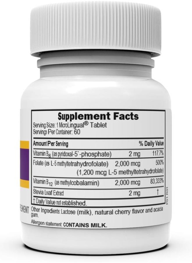 Superior Source No Shot Vitamin B-12 Methylcobalamin 2000 mcg, B-6, & Methylfolate 1200 mcg - Supports Energy, Brain, and Heart Health - Bariatric Friendly - 60 Sublingual Dissolving Tablets  - Image 2