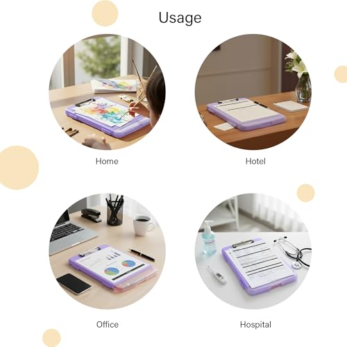 oddpod™ Moto Heavy Duty Clipboard with Side Opening/Clip Pad with Low Profile Clip for Dual Storage of A4 Papers and Pen Holder (Mauve) - Image 5