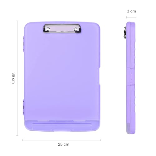 oddpod™ Moto Heavy Duty Clipboard with Side Opening/Clip Pad with Low Profile Clip for Dual Storage of A4 Papers and Pen Holder (Mauve) - Image 3