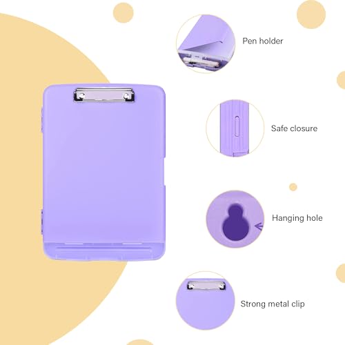 oddpod™ Moto Heavy Duty Clipboard with Side Opening/Clip Pad with Low Profile Clip for Dual Storage of A4 Papers and Pen Holder (Mauve) - Image 4